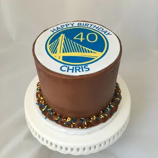 6" Warriors Edible Image Cake