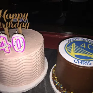 Strawberry cake and the triple chocolate - both yummylicious!