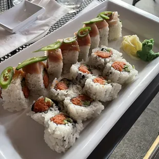 Top: Pacific Roll Bottom: Spicy Tuna Roll