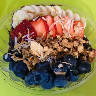 a bowl of fruit and granola