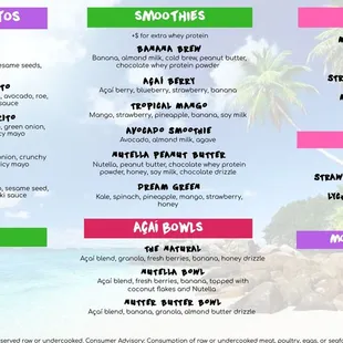 the menu for the event