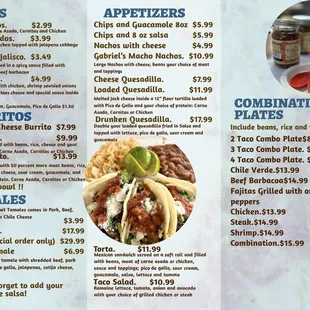 Updated menu and pricing