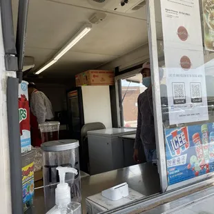 the inside of a food truck