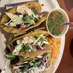 Tacos valle boracho beans and rice
