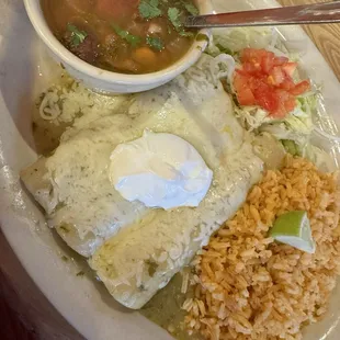 Green chicken enchiladas