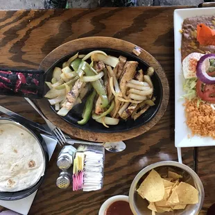 Chicken fajitas for my birthday lunch.  They tasted as good as they looked!