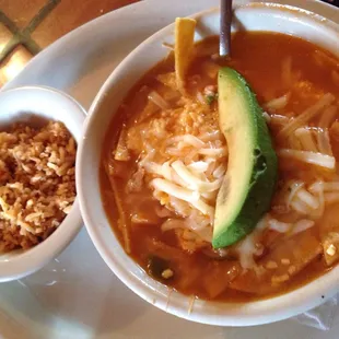 Small bowl of Tortilla Soup