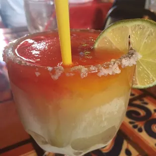Strawberry mango frozen margarita