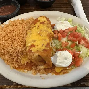 Beef fajitas chimichanga