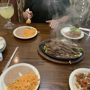 Steak fajitas for two