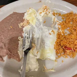Enchilada cover and sour cream