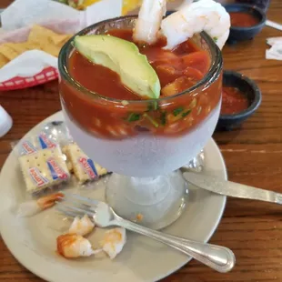 Spicy shrimp cocktail.  excellent!