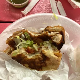 a plate of mexican food