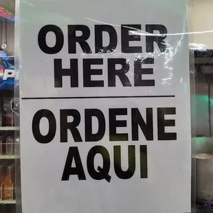 a sign in a restaurant