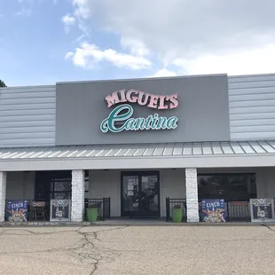 the front of the restaurant