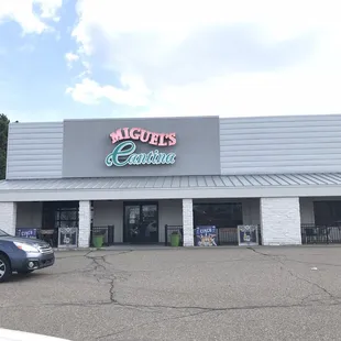 the front of the restaurant