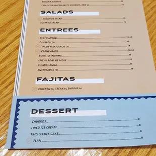 Menu choices on Cinco de Mayo.  5/5/2023