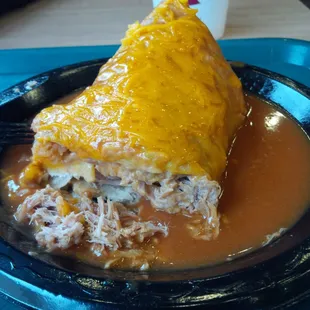 Look how meaty the Miguel&apos;s Jr. original burrito is!