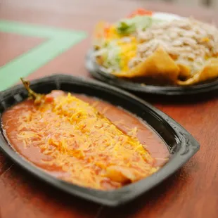 two plates of mexican food