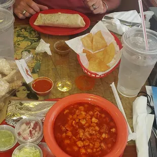 a table full of mexican food