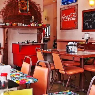 the interior of a mexican restaurant