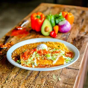 a plate of enchilada