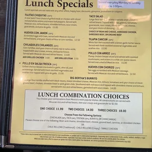 Lunch specials