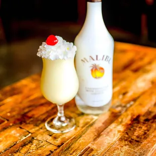 a drink and a bottle