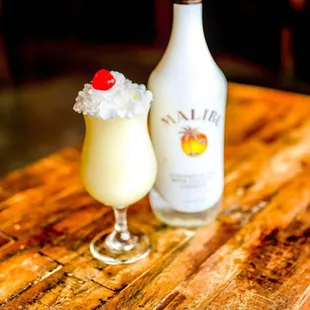 a drink and a bottle