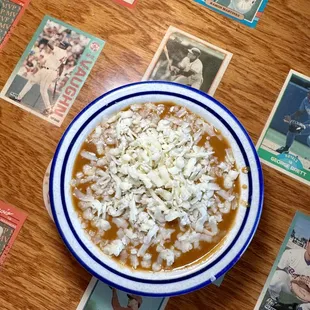 Gravy and Cheese - our famous dipping for chips and tortillas. Customers rave about it all the time.