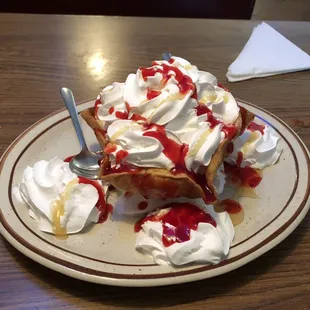 Enjoying fried ice cream!