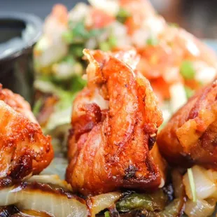 Fried shrimp wrapped in bacon