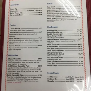 menu