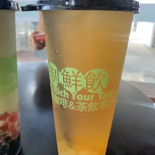 Honey Lemonade Fruit Tea with Mango Jelly