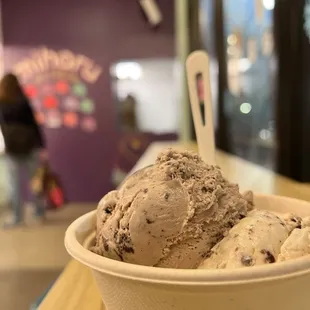 a bowl of ice cream