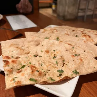 a plate of flatbreads