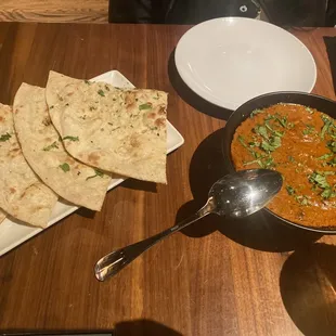 Chicken Tikka Masala and Garlic &amp; Chive Naan