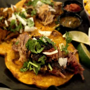 a plate of mexican food