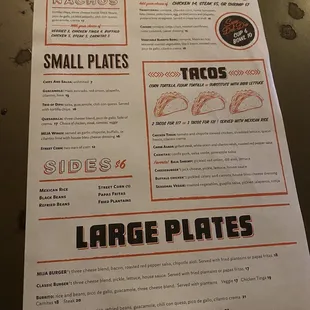 menu