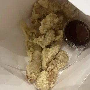 Chicken karage. INEDIBLY undercooked