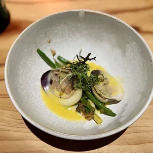 Cherry clam and beans