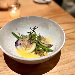 Cherry clam and beans