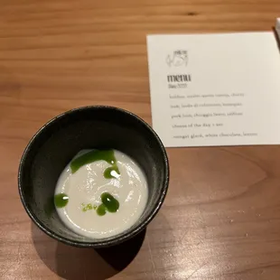 Amuse Bouche Cold Cauliflower Soup
