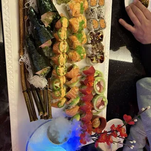 sashimi, sushi, sushi and sashimi, food