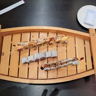 Mountain Roll, Spicy Tuna Roll, Unagi Roll