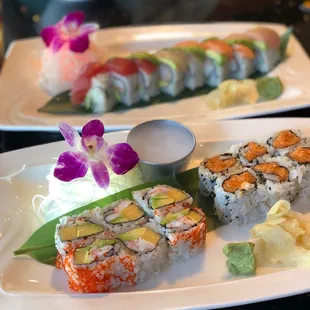 Rainbow Roll, Spicy Tuna, East Roll