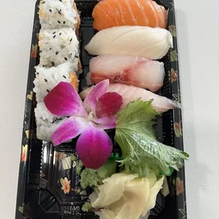 Left to right/top to bottom: Spicy Yellowtail Roll, Salmon, Super White Tuna a la Carte, Red Snapper a la Carte, White Tuna a la Carte