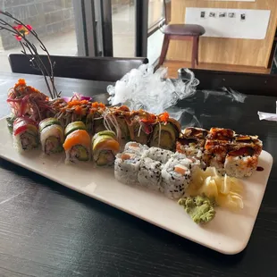 Summer Roll, Rainbow Roll, River Roll, Philadelphia Roll