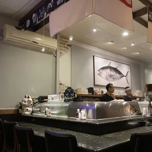 interior, sushi and sashimi