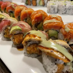 a plate of sushi